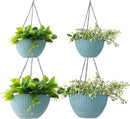 Hanging Planters for Indoor Plants 8/10 Inch, 4 Packs Plant Hanger Outdoor with Drainage Holes, Hanging Basket Flower Pot Perfect for Home, Office and Garden (Sky Blue) by GreenHaven Gardens