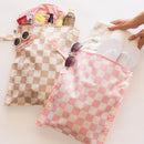 Tiny Twinkle Mess-Proof Waterproof Wet Dry Bag | 2-Pack Reusable Wet Bags for Swimsuits & Baby Clothes | Leakproof Wet Bag for Travel & Diaper Changes for Baby (Pink, Brown Checkers) by TinyTreasures Baby Boutique