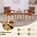 Kmax Modern Dining Chairs Set of 4 Faux Leather Kitchen Arm Chairs Upholstered Accent Chairs with Wooden Legs for Dining Room, Living Room, Bedroom, Brown by CozyNest Decor