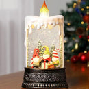 Gnome Snow Globe Candle Christmas Decorations Gifts Auto Snowfall Glitter Music Collection with 6H Timer USB/Battery Powered 9.7 inch by CozyNest Decor