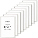HAUS AND HUES 11x17 Picture Frame Set of 9-11 X 17 Frame Wood Picture Frames, 11x17 Poster Frame Wooden Picture Frames, 17x11 Picture Frame Wooden Frames, Frame 11x17 Natural Wood Frame (White Oak) by CozyNest Decor