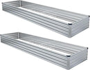 2 Pack 12x4x1FT Galvanized Raised Garden Beds Kit Outdoor Metal Gardening Planter Box for Vegetable Elevated Flower Herbs,Silver by GreenHaven Gardens