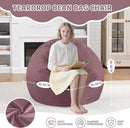 2FT Bean Bag Chair, Comfy Bean Bag Chairs with Memory Foam Filled, Fluffy Beanbag Sofa with Dutch Velvet Cover,Teardrop BeanBag Chairs for Living Room, Playroom - Dusty Pink by TinyTreasures Baby Boutique
