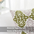HWY 50 Green Decorative Throw Pillow Covers 18x18 Inch (1 Piece), Embroidered Cotton Farmhouse Cushion Cover Pillow Case for Sofa Couch Living Room Bed Bedroon, Floral Geometric by CozyNest Decor
