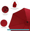 Sunnydaze Outdoor Patio Umbrella - Polyester Table Market Umbrella with Push-Button Tilt and Crank - 8 Sturdy Ribs - Red - 9ft by GreenHaven Gardens