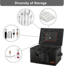 2 Pack Wine Glass Storage Box with Dividers, Stemware Storage Containers for Packing and Moving, China Storage Containers Box for 12 Crystal Glassware, Wine Glasses, Drinkware,Dark Gray by CozyNest Decor