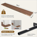 Fun Memories 55 Inch Fireplace Mantel Shelf -Long Floating Shelves, Deep Wall Mounted Farmhouse Display Shelves with Invisible Heavy Duty Metal Bracket, Walnut, 2 Pack by CozyNest Decor