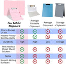 Clipboard Foldable Without Edition Cheat Sheets Aluminum 3 Layers Foldable Clipboards Pocket Size Profile Clip Clipboards Notepad for Students, Nurses,Contractor Trucker Driver by TinyTreasures Baby Boutique