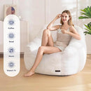 MAXYOYO Bean Bag Chair, Comfy Bean Bag Sofa with Back Support, Faux Fur Bean Bag Chair for Adults and Kids, Stuffed Floor Sofa for Living Room, Bedroom, Apartment, Beige by CozyNest Decor