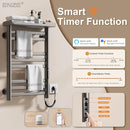ENZE Heated Towel Rack with Shelf and Wi-Fi App Control, 8 Bars Electric Wall Mounted Towel Warmer with Timer & Adjustable Temperature, Low Carbon Steel, Plug-in/Hardwired, Gray by TinyTreasures Baby Boutique