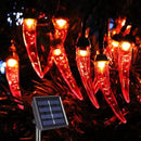 Solar Red Chili String Lights, 50 LED Chili Shape Fairy String Lights Solar Operated String Lights for Wedding, Chinese New Year,Spring Festival,Party Decoration,Christmas by GreenHaven Gardens