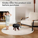 13in Small Foot Stool Ottoman, Round Faux Leather Foot Rest, Footstool Ottomans with Rubber Legs Under Desk, Footrest for Couch, Living Room, Bedroom, Office, 13''L x 13''W x 10.2''H, Black by CozyNest Decor