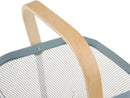 Metal Mesh Steel Basket, Storage Organizer Basket Multi-functional Hanging Kitchen Baskets Fruit Basket Bin with Bamboo Handle for Kitchen Bathroom Picnic Shopping Decor Cabinet Home, Blue by GreenHaven Gardens