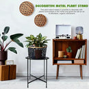 Plant Stand Indoor Outdoor, 15" Tall Flower Pot Stand, Round Metal Corner Plant Stand for Flower Pot, Rustproof Flower Plant Holder for Home, Garden, Patio, Plant Lovers, Housewarming (Set of 1) by GreenHaven Gardens