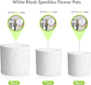 8/7/6 inch Flower Pots, 3 Set Cylindrical Plant Pots for Outdoor Indoor Plants, Decorative Plastic Planters with Drainage Holes and Saucers for Garden House Plants, White with Black Speckles by GreenHaven Gardens