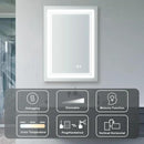 WELLFOR LED Bathroom Vanity Mirror 24 x 32 Inch, Lighted Anti-Fog Dimmable Mirror, IP44 Waterproof Wall Mounted Makeup Mirror, Packed with US Standard Plug and Touch Switch, (Horizontal/Vertical)