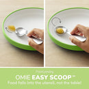 Omie® Easy Scoop Plates for Kids | Unique Design Helps Food Fall into the Spoon, Not on the Table | Made from Plants | 3 Plates + 2 Silicone Dividers | Green by TinyTreasures Baby Boutique
