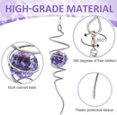 Wind Spinner Spiral Tail, Gazing Ball Spiral, Decorative Sun Catcher Rainbow Maker 11inch Tail and 2 inch Purple Crystal Orb with Swivel Hook, Indoor & Outdoor Garden Decoration 13" Height by GreenHaven Gardens