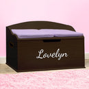 DIBSIES Personalized Creative Wonders Toy Box, Signature Series for Girls, 30 x 19.25 x 18 inches, Soft-Close Lid (Espresso) by TinyTreasures Baby Boutique