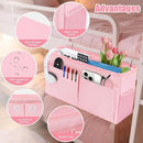 Bedside Caddy Organizer with Fixed Straps, Bunk Bed Caddy ideal for Home, Bunk Bed, Dorm, Hospital, Crib, Versatile Bedside Storage Solution (Pink) by CozyNest Decor