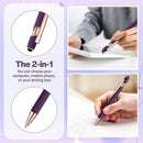 8 Pieces Ballpoint Pen with Stylus Tip Black Ink 2 in 1 Stylus Metal 1.0 mm Medium Point Smooth Pen Rainbow Colorful Rubberized Ballpoint for Touch Screen Tablet(Purple) by TinyTreasures Baby Boutique