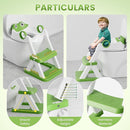Frog Toilet Seat, Potty Training Seat for Toddler, Upgrade Potty Training 2 in 1 Toddler Toilet Seat for Boys Girls,Waterproof Soft Mat Non-Slip Step Stool by TinyTreasures Baby Boutique