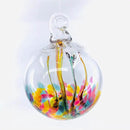 Luke Adams Glass | 3" Mini Glass Tree of Life | Handmade Ornament | Hanging Garden Gazing Ball | Indoor Outdoor Home Décor | (Pink Amber Teal) by CozyNest Decor