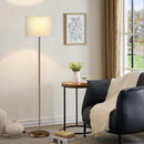 Ambimall 60'' Modern Floor Lamp with Shade, Tall Lamps for Living Room, Bedroom, Office, Dining Room, Beige Shade with Brown Pole(Without Bulb) by CozyNest Decor