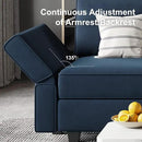 Belffin Modular Sectional Arm Accent Chair with Storage Seat Velvet Armchair Single Sofa Club Chair Blue by CozyNest Decor