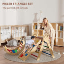 Pikler Triangle Set with Cushion, Montessori Climbing Set, Indoor Climb Toys, Indoor Playground Jungle Gyms, 9 Combinations Climbing Toy Set for Toddler, Baby, Kids 1-4 by TinyTreasures Baby Boutique
