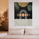 Abstract Boho Tapestry, Mid Century Tropical Tree Leaves Modern Geometric Arch Bohemian Botanical Tapestry, Home Aesthetic Wall Hanging Art Decor for Living Room Bedroom Dormitory 30x40 Inch by CozyNest Decor