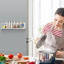 Magnetic Storage Basket, Magnetic Shelf for Fridge,Magnetic Spice Rack Wire Mesh Magnetic Organizer Holder Accessories for Office Kitchen Classroom Storage, White, 13.77" x 5.11" x3.26" by CozyNest Decor