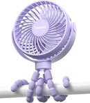 Stroller Fan Clip on for Baby, 4000mAh Rechargeable Battery Operated, Flexible Tripod, 3 Wind Speed, 360° Rotatable, Small Portable Fan for Car Seat Crib Backseat Beach Travel Camping, Purple by TinyTreasures Baby Boutique