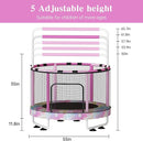 LAMERGE 55" 7-in-1 Round Trampoline for Kids Boys & Girls Ages 1-8, Indoor & Outdoor Trampoline for Fun, Adjustable Height Handrail ＆ Enclosed Safety Net ＆ Durable Designs for Toddlers Children by TinyTreasures Baby Boutique