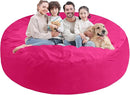 7FT Bean Bag Chair, Large Bean Bag Chairs with Memory Foam Filled, Fluffy Beanbag Sofa with Dutch Velvet Cover, Round BeanBag Chairs for Living Room, Playroom - Pink by TinyTreasures Baby Boutique