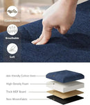 Storage Ottoman Bench, Folding Ottoman Foot Rest, End of Bed Bench,Storage Chest, for Living Room, Bedroom, Hallway, Entryway, Holds up to 700 lb (Navy BLUE1, 43") by CozyNest Decor