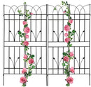 4 Pack Metal Garden Trellis 71" Black Fence Rustproof Garden Trellis for Climbing Plants Support Roses Flower Outdoor Lawn, Black by GreenHaven Gardens