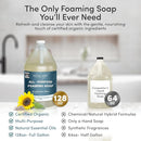 SoCal Suds & Company 128oz Certified Organic Foaming Hand & Body Wash - Gentle Natural Body,Baby & Face Wash for Sensitive Skin, Moisturizing All-Purpose Foaming Soap & More - Fragrance Free by TinyTreasures Baby Boutique