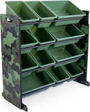 Humble Crew Kids Toy Storage Organizer with 12 Plastic Bins, Camo – Removable Bins for Playroom, Bedroom, Toddler Furniture for Boys and Girls Ages by TinyTreasures Baby Boutique