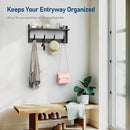 Tatub 20" Rustic Coat Rack Wall Mount with Shelf, Wall Hooks with Shelf, Heavy Duty Entryway Organizer Hangers for Hanging, Hat, Bag, Jacket for Bathroom, Living Room, Bedroom, Ebony by CozyNest Decor