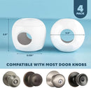 Baby Proofing Door Knob Covers 4 Pack - Easy to Install Child Safety Locks for Doors, Durable & Reusable Child Proof Door Lock, Dual-Lock & Versatile Design, Fits Round Doorknobs, White by TinyTreasures Baby Boutique