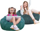 2 Pcs Classic Bean Bag Chair, with Faux Rabbit Fur Cover for Teens and Kids, Memory Foam Bean Bag Chairs, Ultra Soft Faux Fur Fabric, 2.5 feet Round Fluffy Bean Bag Sofa by TinyTreasures Baby Boutique