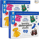 Miss Mouth's Messy Eater Laundry Detergent Sheets - Laundry Detergent, Hypoallergenic, Sensitive Skin Safe, Pediatrician and Dermatologist Tested, Fragrance Free, Travel Friendly, 120 loads by TinyTreasures Baby Boutique