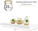 Sorbus Floating Shelves for Wall - 24" Bathroom Shelves, Wall Decor for Bedroom, Kitchen, Living Room, Home Decor & Book Storage - Mounted Floating Shelf with Invisible Brackets (White, 3 Pack) by CozyNest Decor