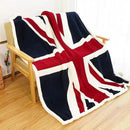 UKELER Flannel Sherpa Throw 60'' x 50'' Union Jack Fleece Blanket Soft Comfy Flannel Blanket Throws for Bed/Couch/Sofa/Office/Camping by CozyNest Decor