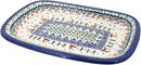 Blue Rose Polish Pottery Reindeer Delight Small Rectangular Serving Platter by CozyNest Decor
