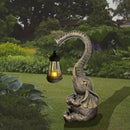 10.6 Inch Statue Elephant with Solar Outdoor Lights for Garden Decor，Lucky Present with Appeal For Birthdays(Man and Women and family)， Unique Housewarming Presents and Yard Decoration. (black) by GreenHaven Gardens