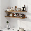 48" Floating Shelves for Wall, 12" Deep Slim Walnut Floating Shelves, Wall-Mounted Shelves for Bedroom, Living Room, Kitchen, Bathroom - Set of 2 by CozyNest Decor