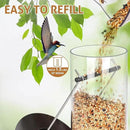 FEED GARDEN Metal Bird Feeders for Outdoors Hanging, 6-Port Tube BirdFeeders for Outside, Finch Feeders for Outside, Brushed Copper Finishing, Bird Feeder with Heavy Duty Metal Lid, Chew-Proof 1 Pack by CozyNest Decor