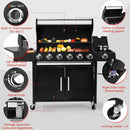 Q032-6-Burner w/Side Burner Gas Grill with 403 SQ.IN. Outdoor Grill with 60,000 BTU,Propane Grills with Top Cover Lid,Grills Outdoor Cooking for Patios,Balcony,Camping,Garden by GreenHaven Gardens